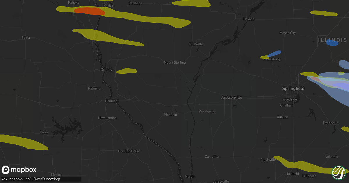 Hail map in Perry, IL on June 17, 2026