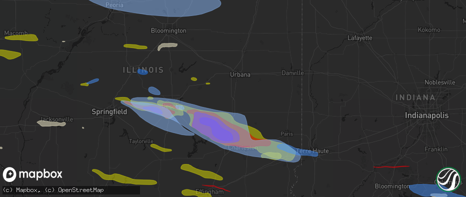 Hail map in Pesotum, IL on June 17, 2026