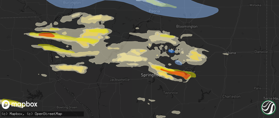 Hail map in Petersburg, IL on June 17, 2026