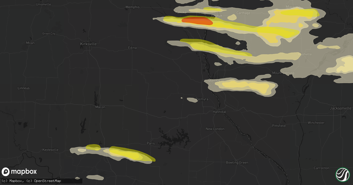 Hail map in Philadelphia, MO on June 17, 2026