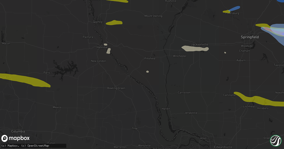 Hail map in Pleasant Hill, IL on June 17, 2026