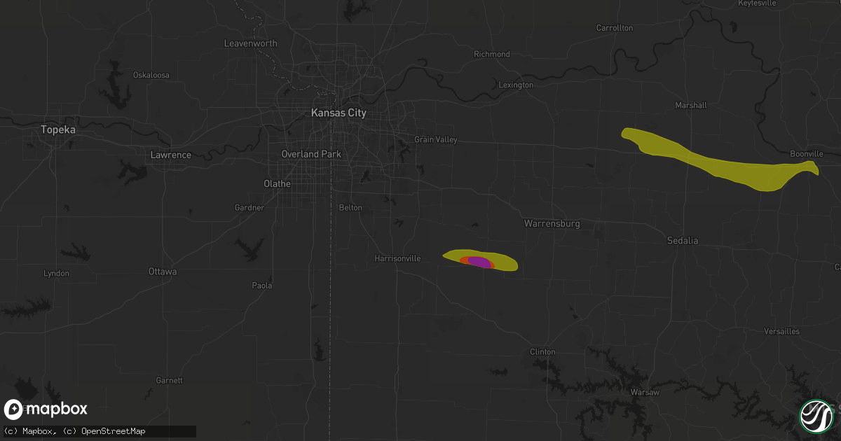 Hail map in Pleasant Hill, MO on June 17, 2026