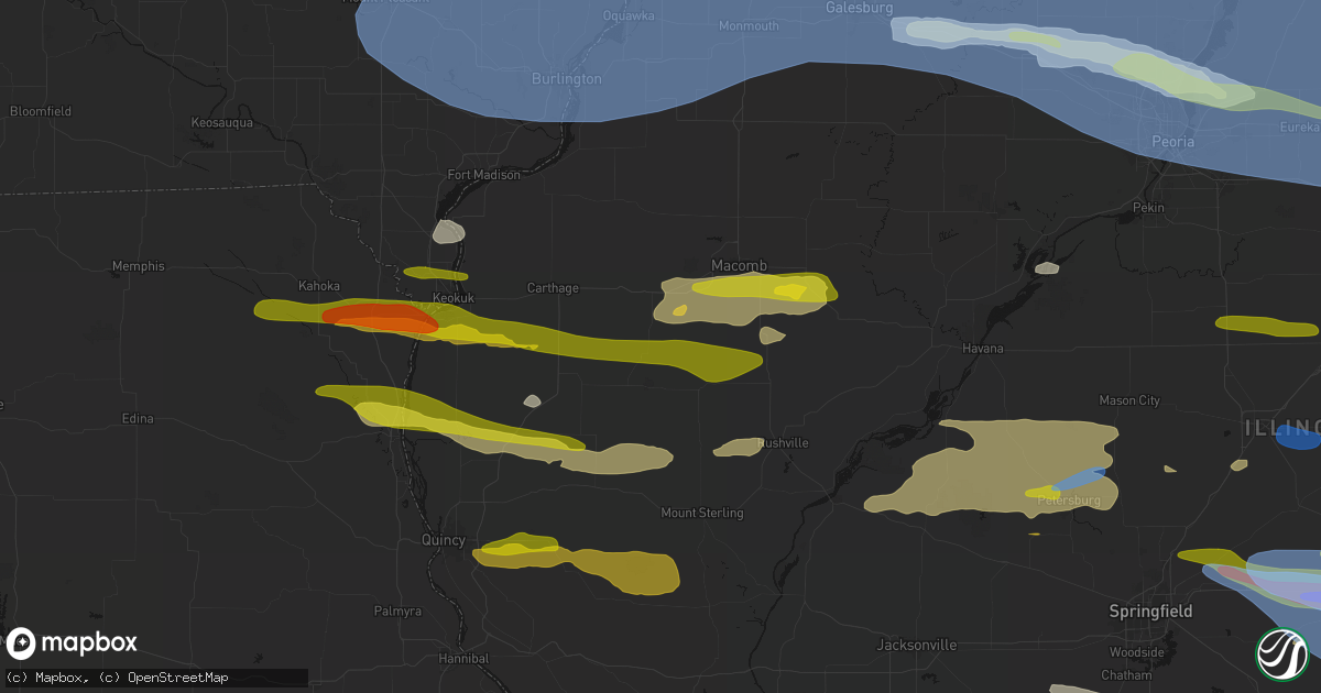 Hail map in Plymouth, IL on June 17, 2026