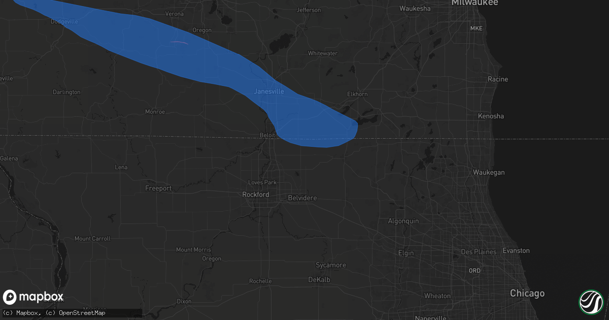 Hail map in Poplar Grove, IL on June 17, 2026
