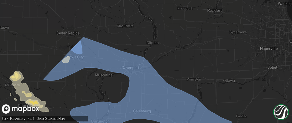 Hail map in Port Byron, IL on June 17, 2026