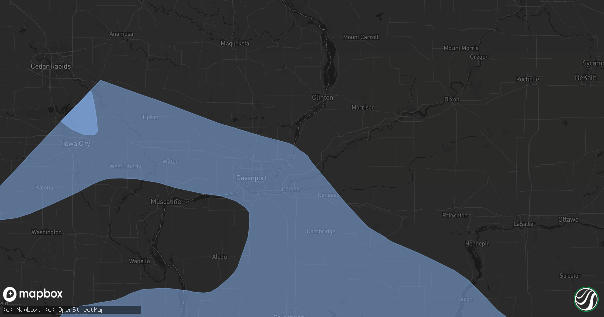 Hail map in Port Byron, IL on June 17, 2026