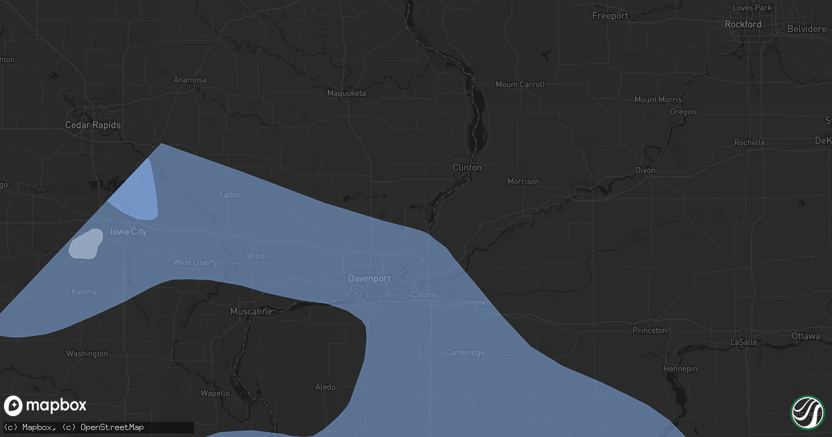 Hail map in Princeton, IA on June 17, 2026