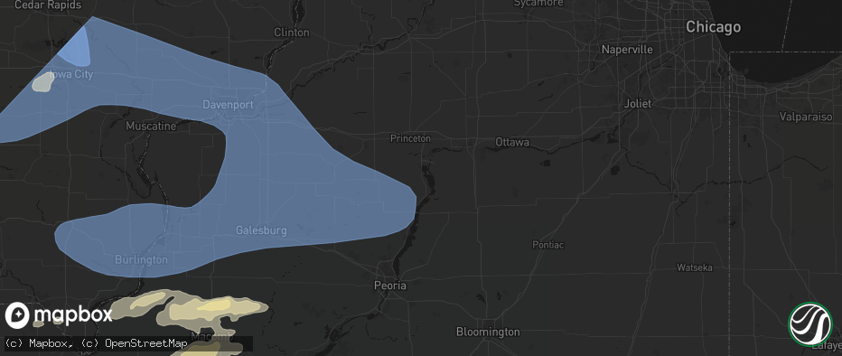 Hail map in Putnam, IL on June 17, 2026