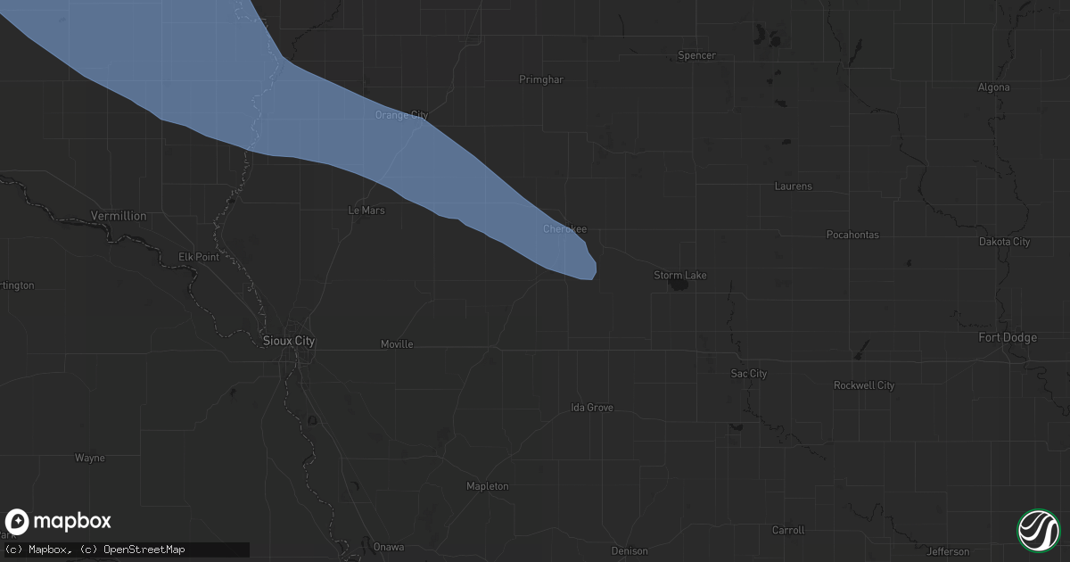 Hail map in Quimby, IA on June 17, 2026