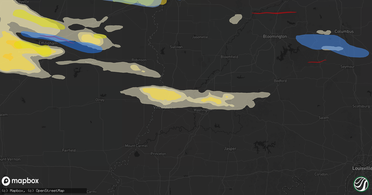 Hail map in Ragsdale, IN on June 17, 2026