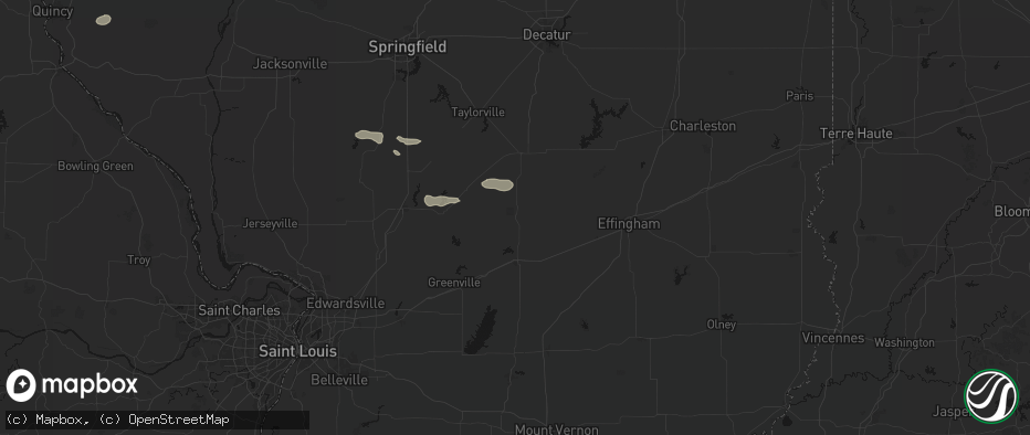 Hail map in Ramsey, IL on June 17, 2026