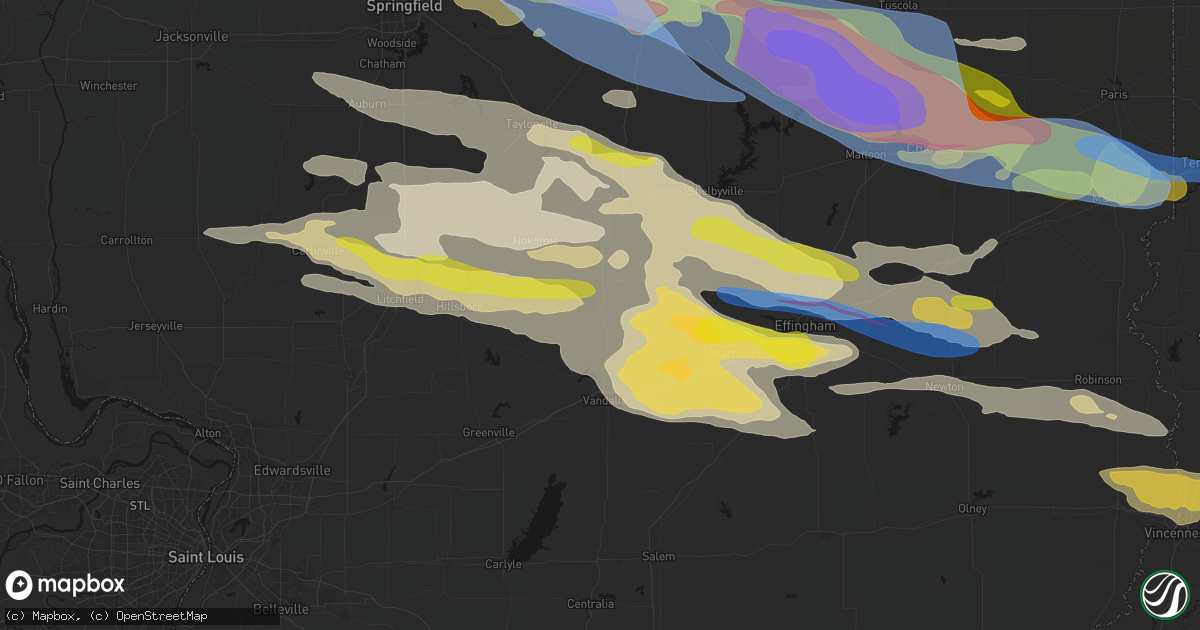 Hail map in Ramsey, IL on June 17, 2026
