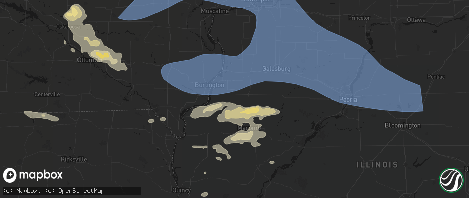 Hail map in Raritan, IL on June 17, 2026