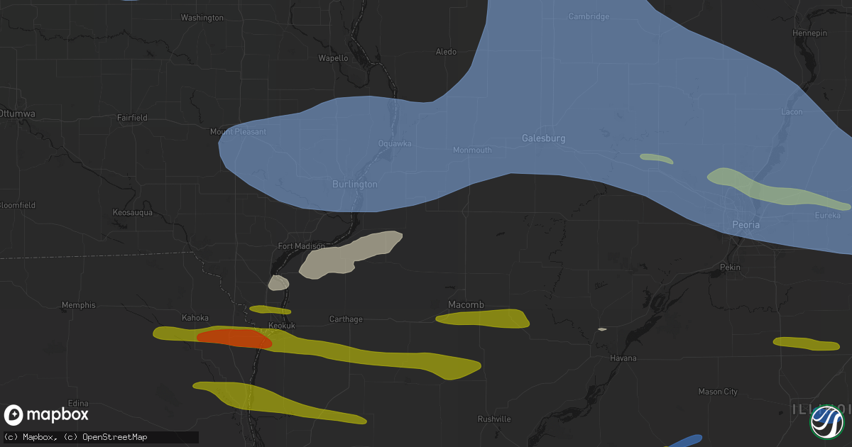 Hail map in Raritan, IL on June 17, 2026
