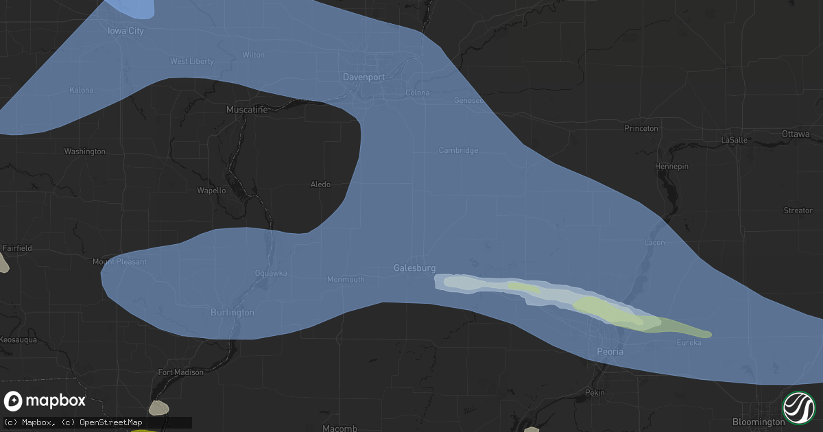 Hail map in Rio, IL on June 17, 2026