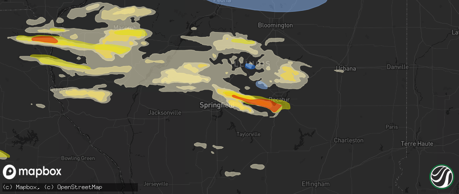 Hail map in Riverton, IL on June 17, 2026