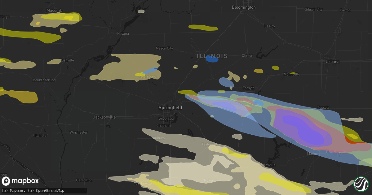 Hail map in Riverton, IL on June 17, 2026