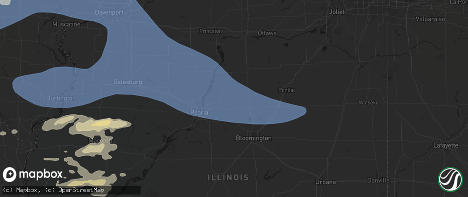 Hail map in Roanoke, IL on June 17, 2026