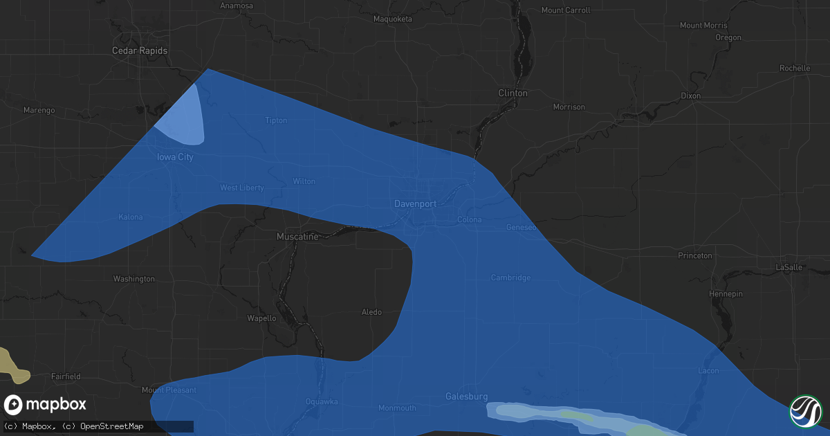 Hail map in Rock Island, IL on June 17, 2026