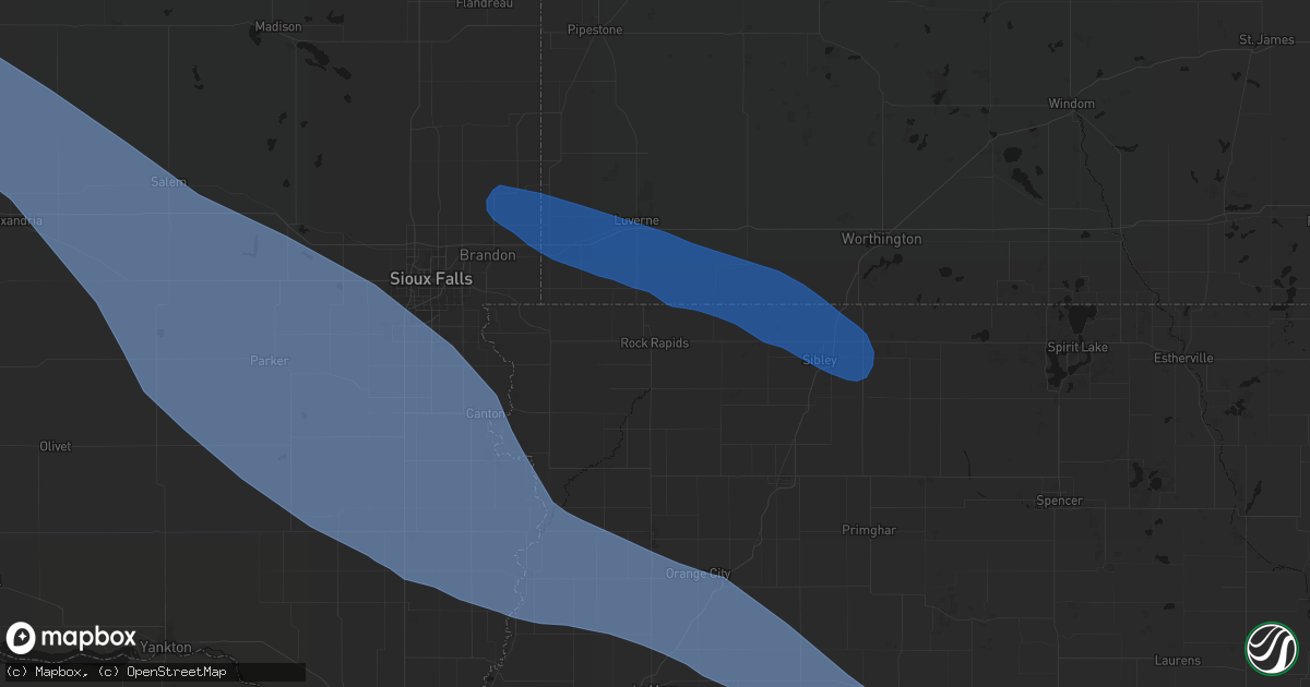 Hail map in Rock Rapids, IA on June 17, 2026