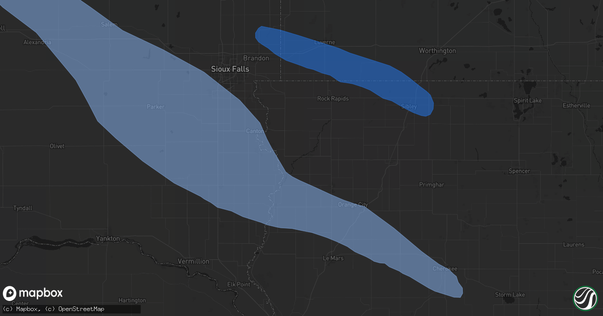 Hail map in Rock Valley, IA on June 17, 2026