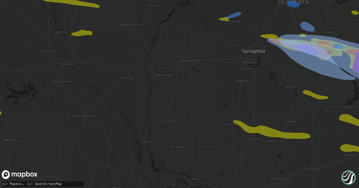 Hail map in Roodhouse, IL on June 17, 2026