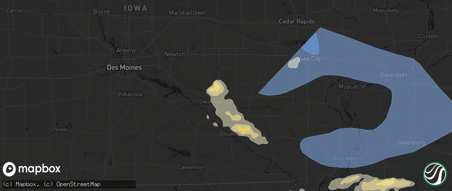Hail map in Rose Hill, IA on June 17, 2026