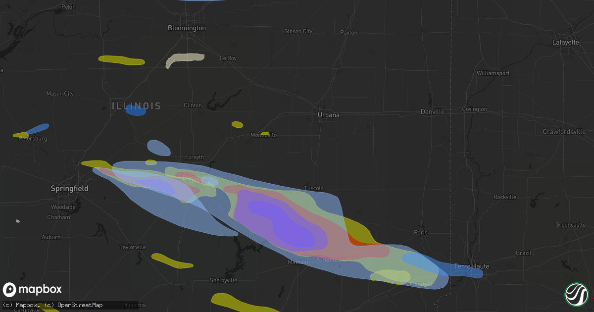 Hail map in Sadorus, IL on June 17, 2026