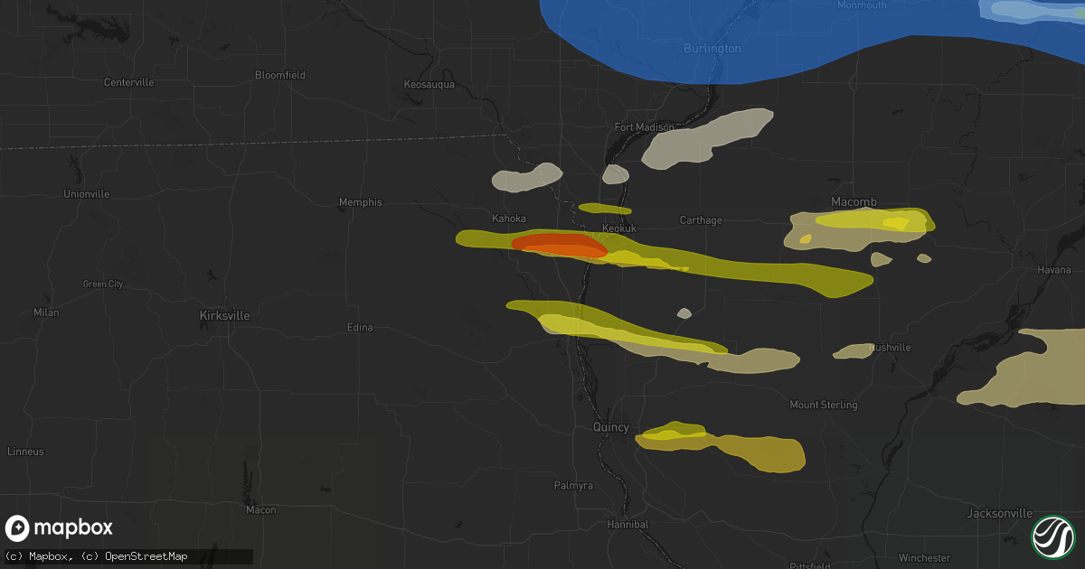 Hail map in Saint Patrick, MO on June 17, 2026