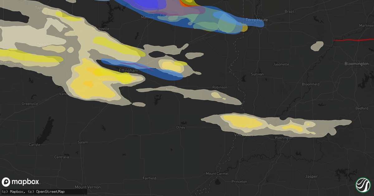 Hail map in Sainte Marie, IL on June 17, 2026