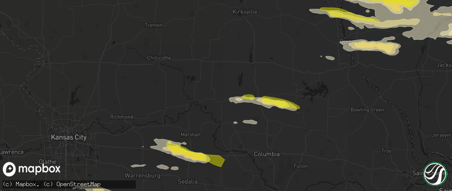 Hail map in Salisbury, MO on June 17, 2026