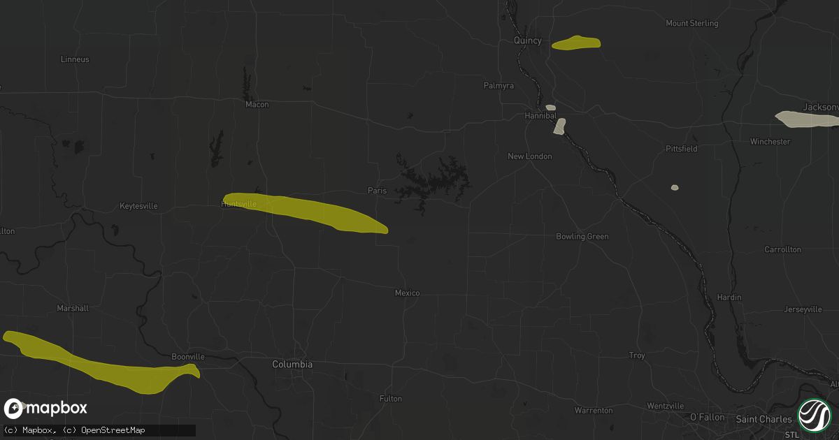 Hail map in Santa Fe, MO on June 17, 2026