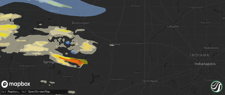 Hail map in Savoy, IL on June 17, 2026