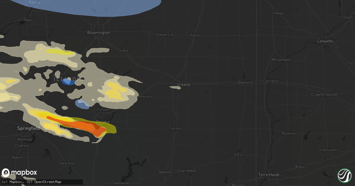 Hail map in Savoy, IL on June 17, 2026