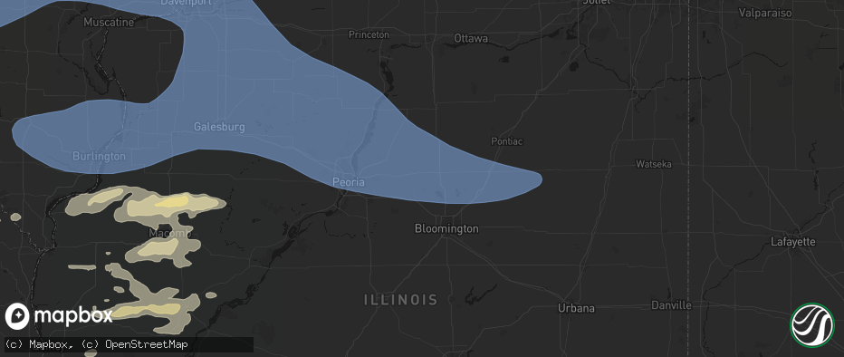 Hail map in Secor, IL on June 17, 2026