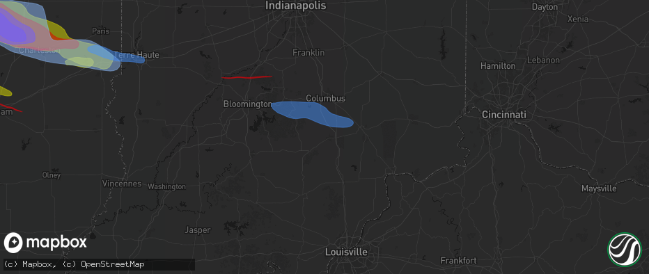 Hail map in Seymour, IN on June 17, 2026