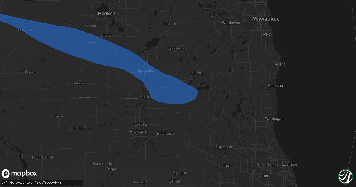 Hail map in Sharon, WI on June 17, 2026