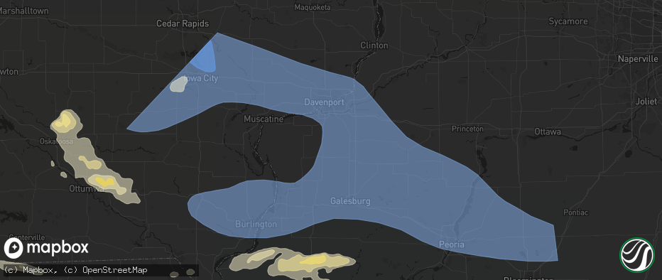 Hail map in Sherrard, IL on June 17, 2026