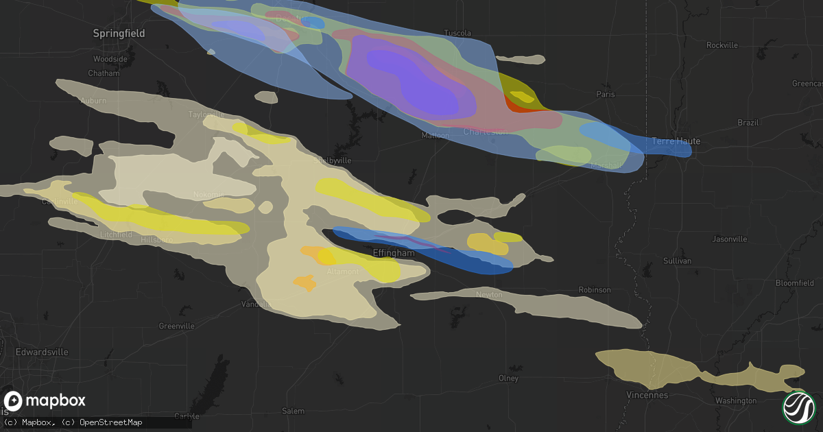 Hail map in Sigel, IL on June 17, 2026