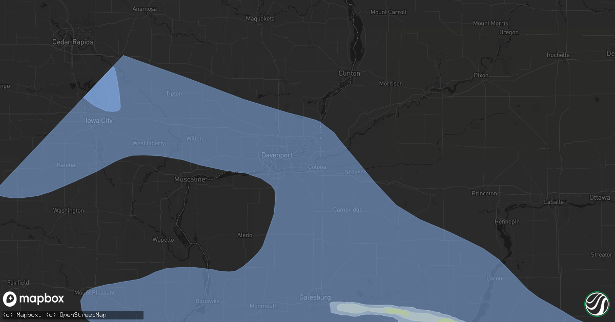Hail map in Silvis, IL on June 17, 2026