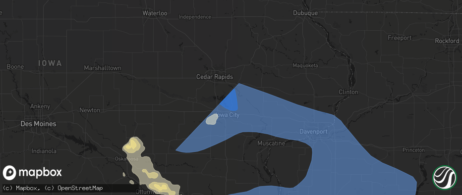 Hail map in Solon, IA on June 17, 2026