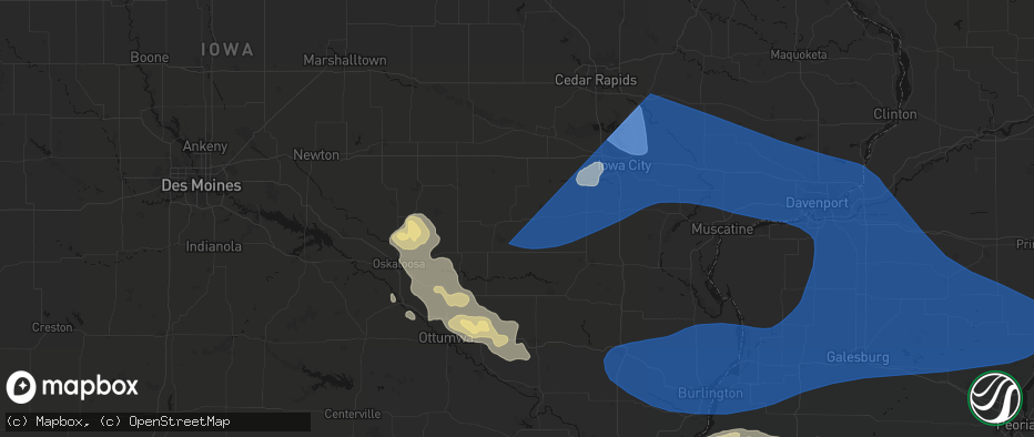 Hail map in South English, IA on June 17, 2026