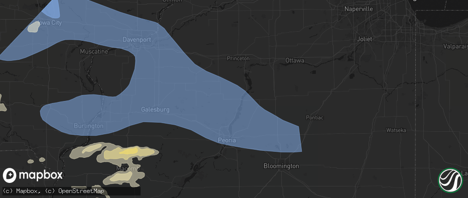 Hail map in Sparland, IL on June 17, 2026