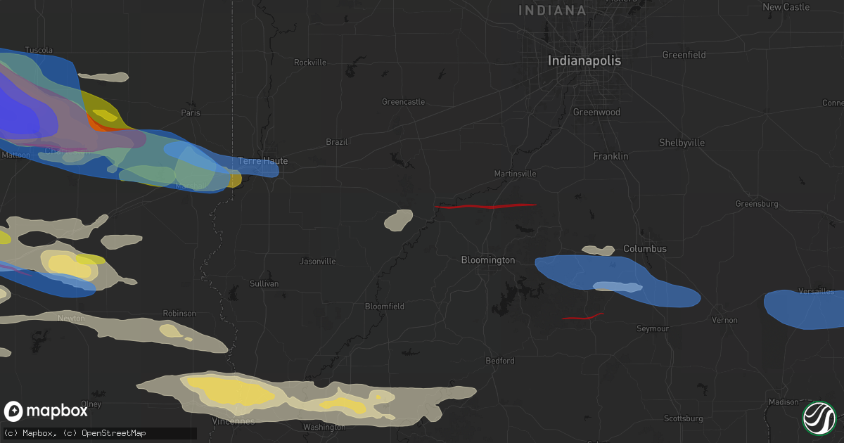 Hail map in Spencer, IN on June 17, 2026
