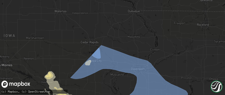 Hail map in Stanwood, IA on June 17, 2026