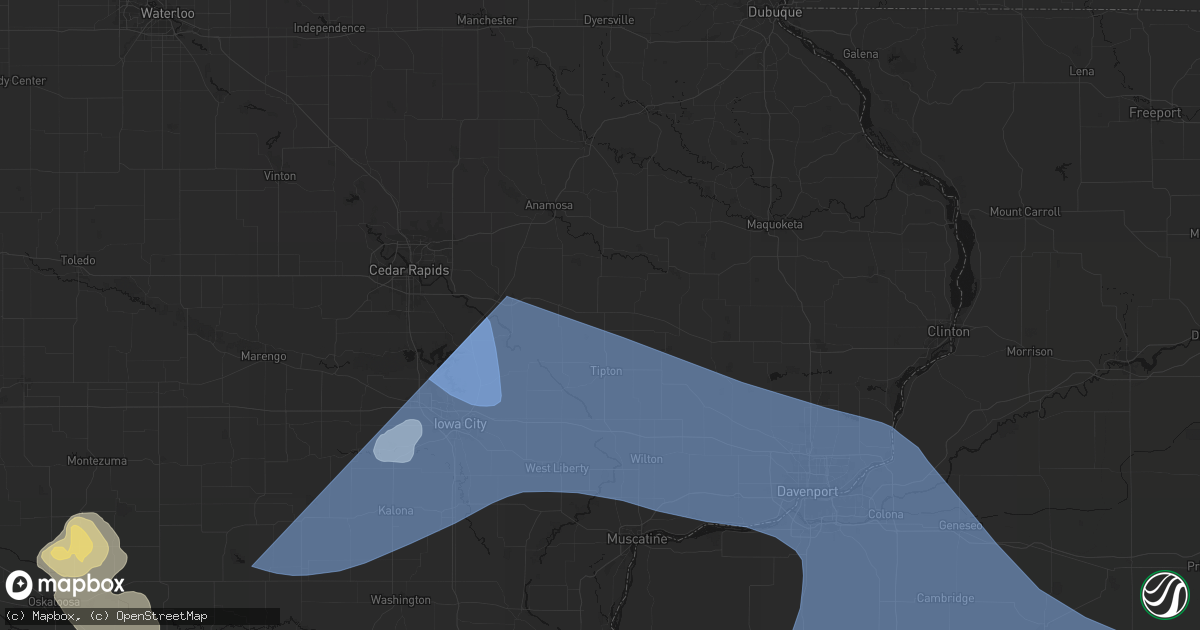 Hail map in Stanwood, IA on June 17, 2026