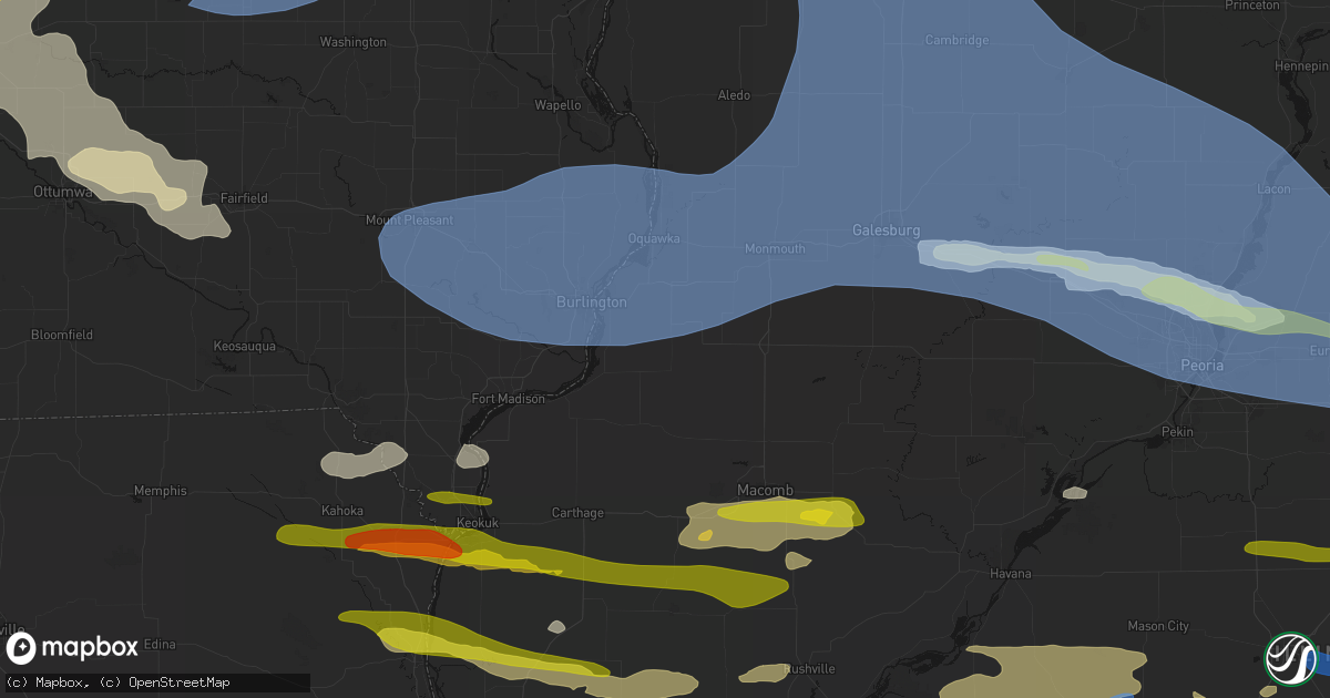 Hail map in Stronghurst, IL on June 17, 2026