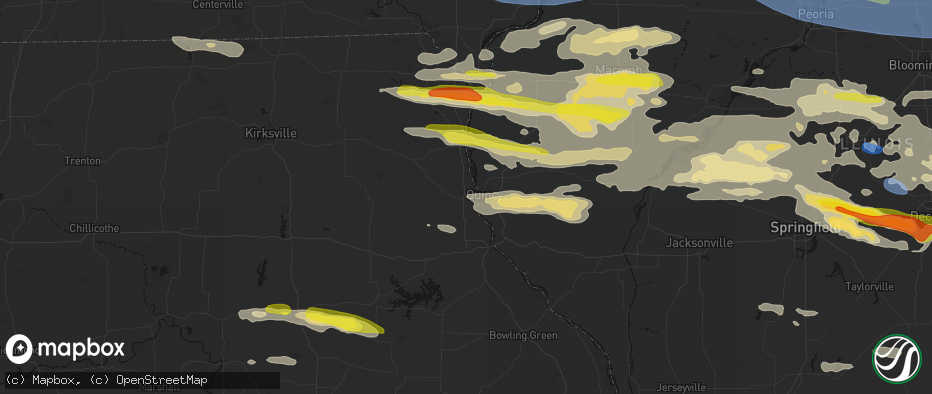 Hail map in Taylor, MO on June 17, 2026