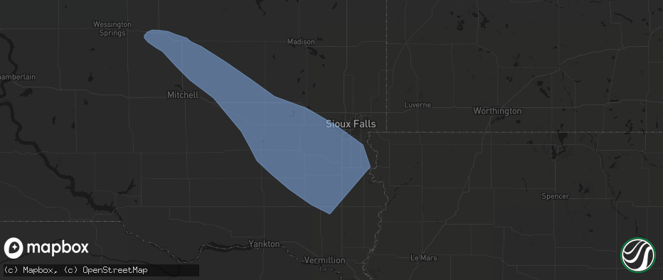 Hail map in Tea, SD on June 17, 2026