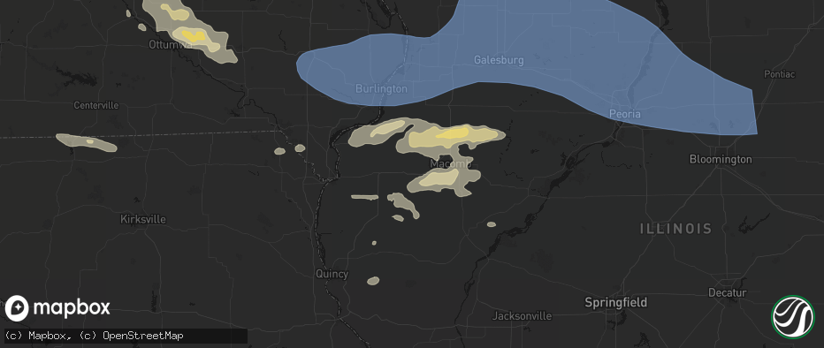 Hail map in Tennessee, IL on June 17, 2026